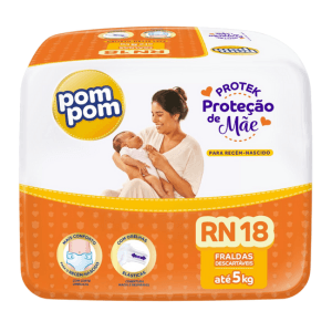 Fralda Infantil Pom Pom Derma Protek Jumbo RN